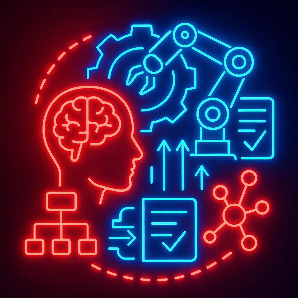 Neon abstract representing process automation